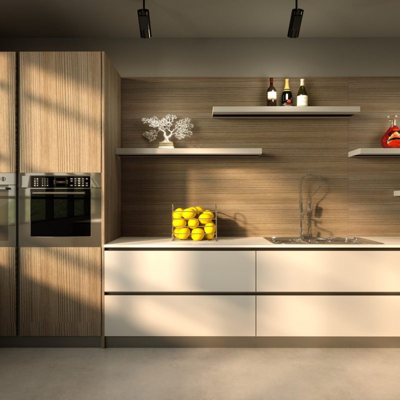 Single-Wall Kitchen: Also known as a one-wall kitchen, this layout features all cabinets, appliances, and countertops along a single wall. Single-wall kitchens are common in smaller apartments or open-plan living spaces and can be efficient for maximizing floor space. However, they may lack storage and counter space compared to other layouts.